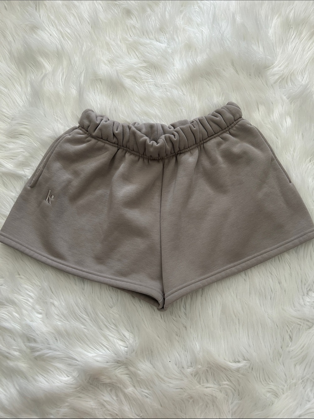 Everyday Taupe Athletic Shorts with Elastic Waist